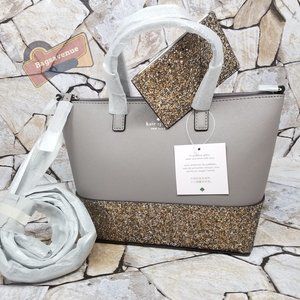 #bagsavenue ina greta satchel cityscape grey glitter slim card holder Kate Spade